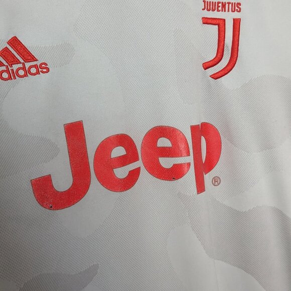 Adidas Juventus Jeep Climalite 2019-2020 Away Soccer Jersey light Gray Camo Sz L - Picture 4 of 8